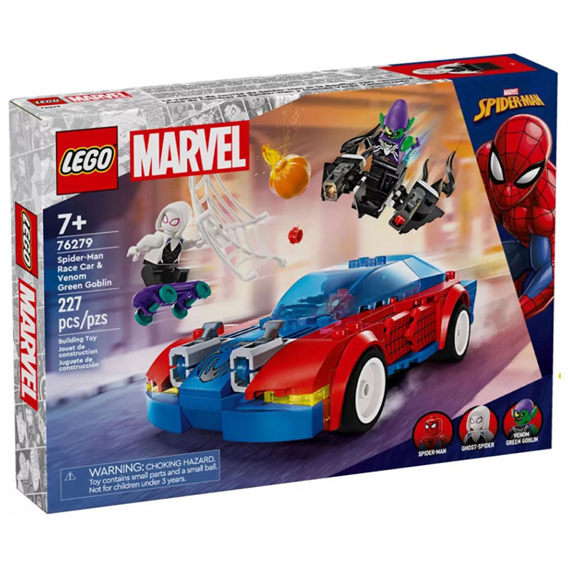 La voiture de course de Spider-Man contre le Bouffon Vert venomisé - LEGO Marvel