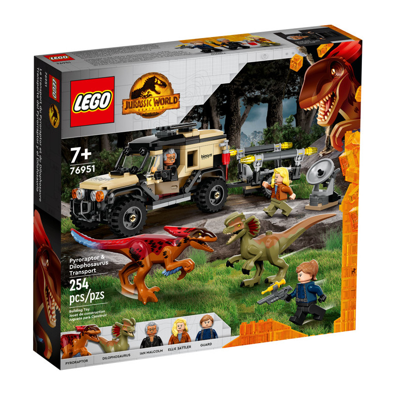 Le transport du Pyroraptor et du Dilophosaurus - LEGO Jurassic Park